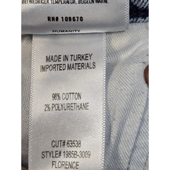 Citizens of Humanity Florence High Rise Straight Jeans Blue Raw Hem Womens 26 - Picture 9 of 13